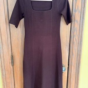 Ann Taylor Dark Brown Elbow Sleeve Sweater Dress
